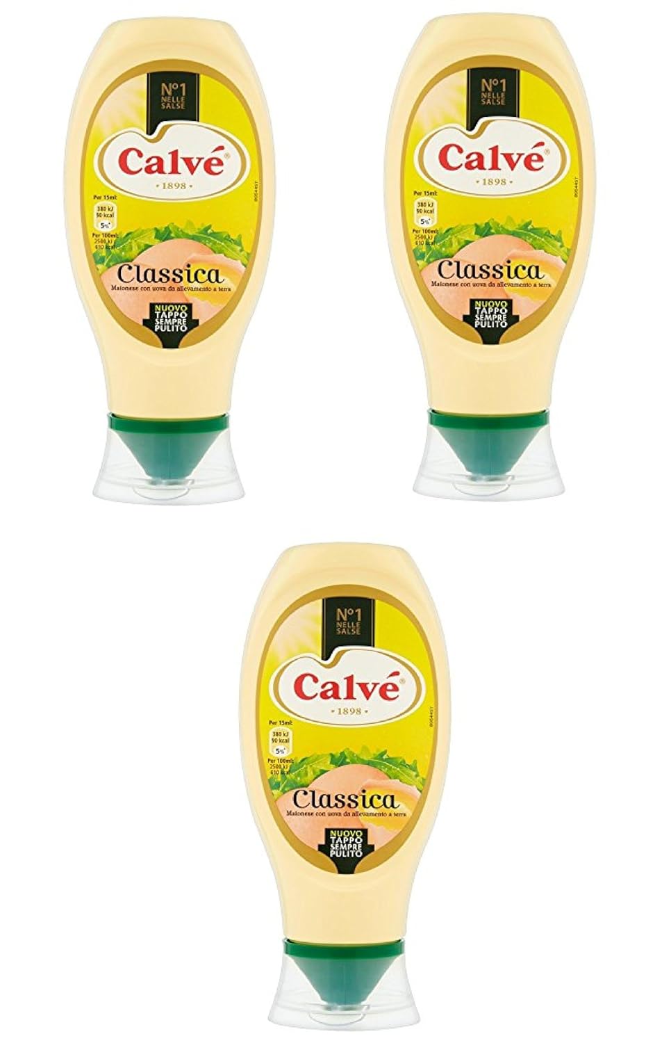 Calvé: "Classica" Italian Mayonnaise * 430ml "Top Down" Bottle * Pack of 3 [ Italian Import ]