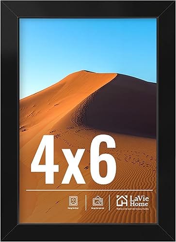 Miniatura 124 de LaVie Home Marco de fotos de 2 x 3, marco de fotos negro de 2 x 3 con plexiglás HD, marco de visualización de 2 x 3, 1 paquete, colección clásica