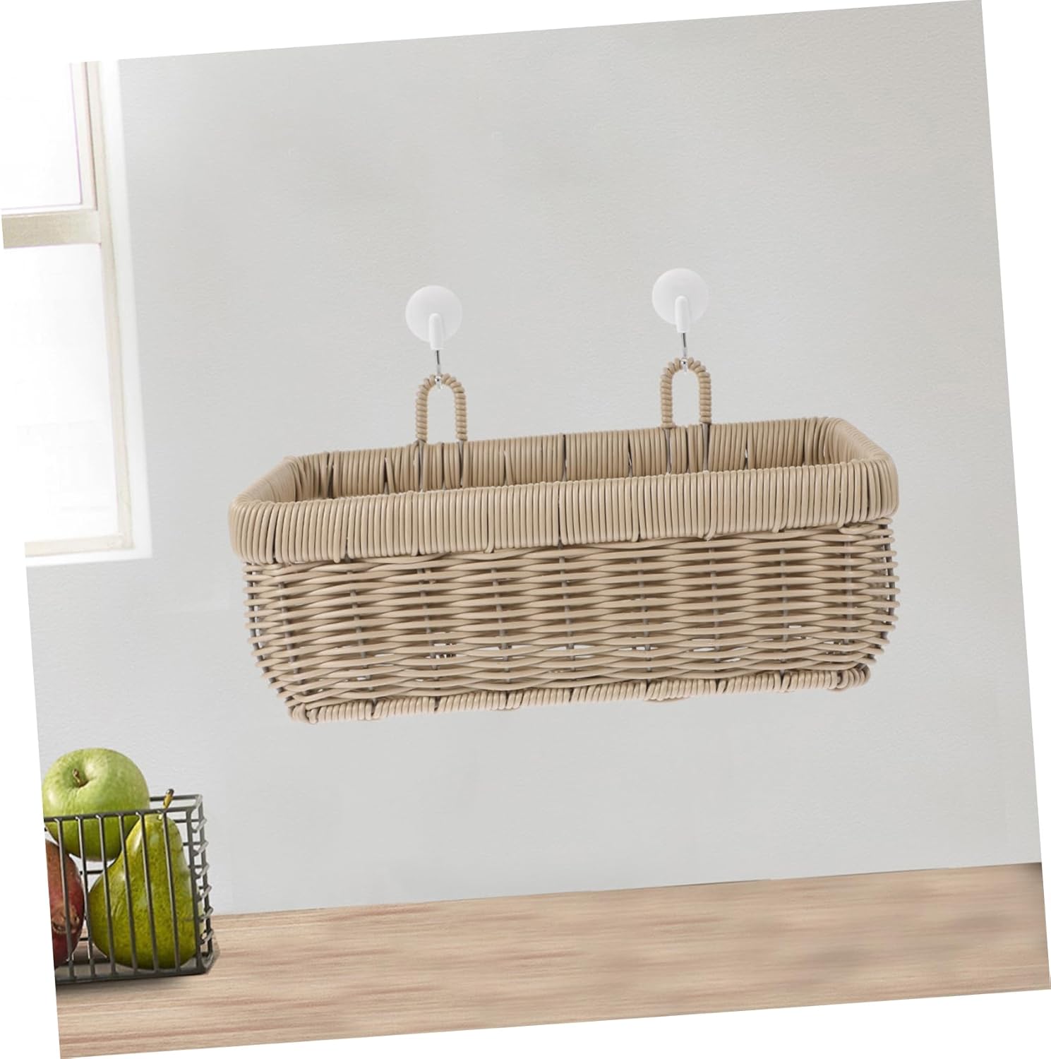 Ciieeo 3pcs Garlic Holder Fruit Storage Basket Wall Hanging Woven Wire Basket Multi-functional Kitchen Storage