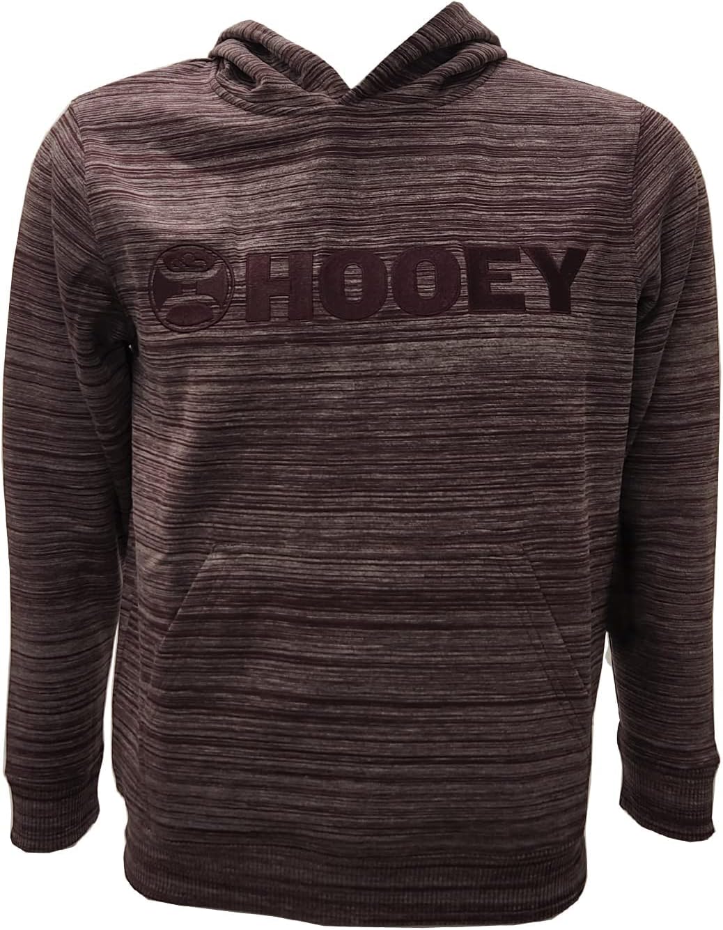 HOOEY Boys' Space Dye Embroidered Logo Hooded Sweatshirt Burgundy US