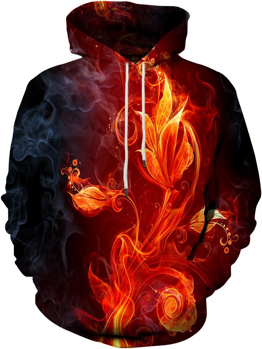 NeemanndyUnisex Colorful Graphic Hoodies 3D Print Cool Sweatshirt Cool Design with Pocket for Men and Women