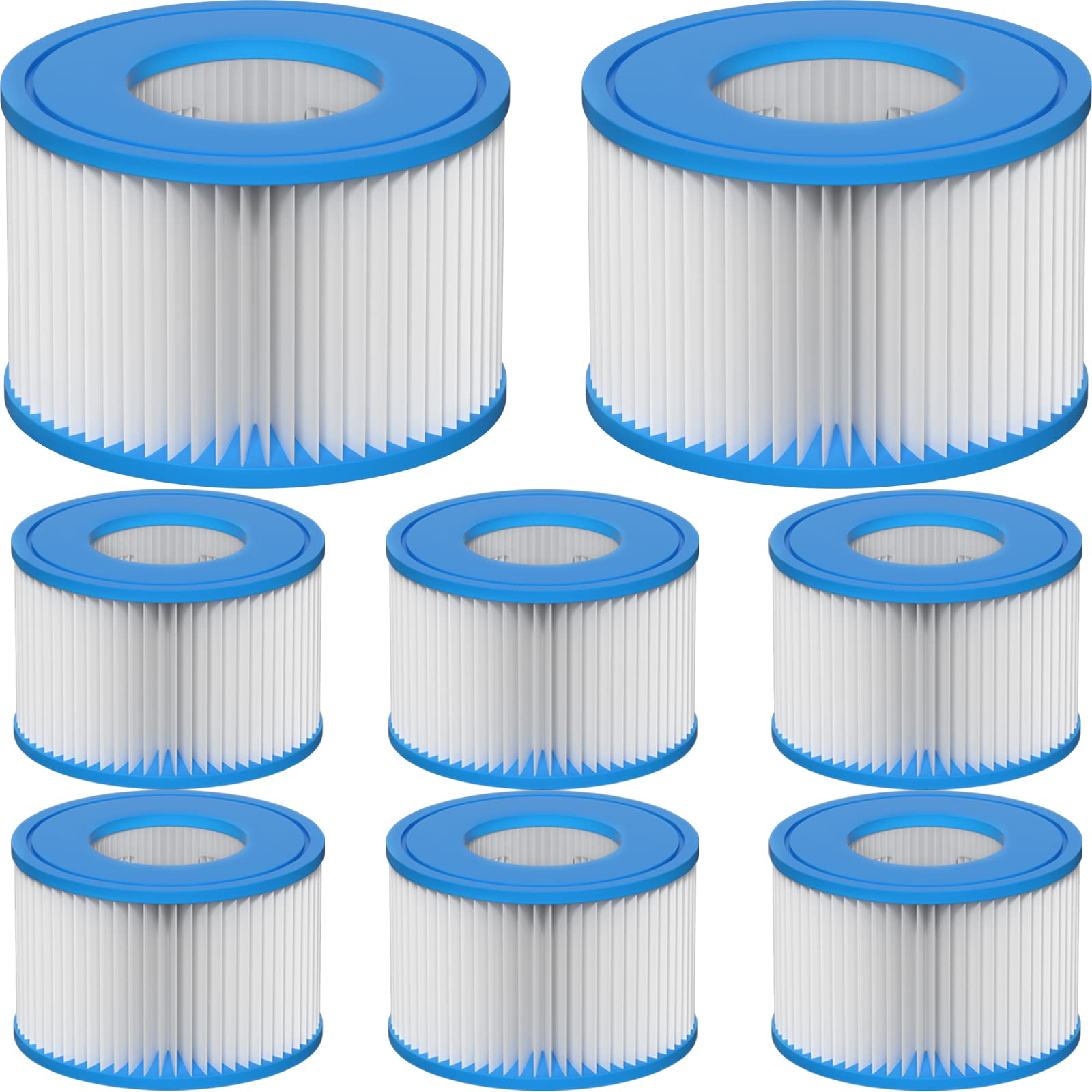 Slamate Type VI Hot Tub Filter Cartridge Compatible with Lay-Z-Spa, Coleman SaluSpa 90352E, 58323E, 58323 Swimming Pool Pump, 8 Pack