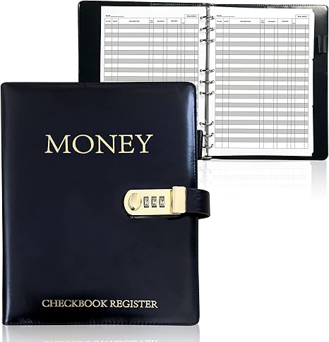Amazon.com : Luxury Checkbook Register Binder with a Lock Plus 1 Refill ...