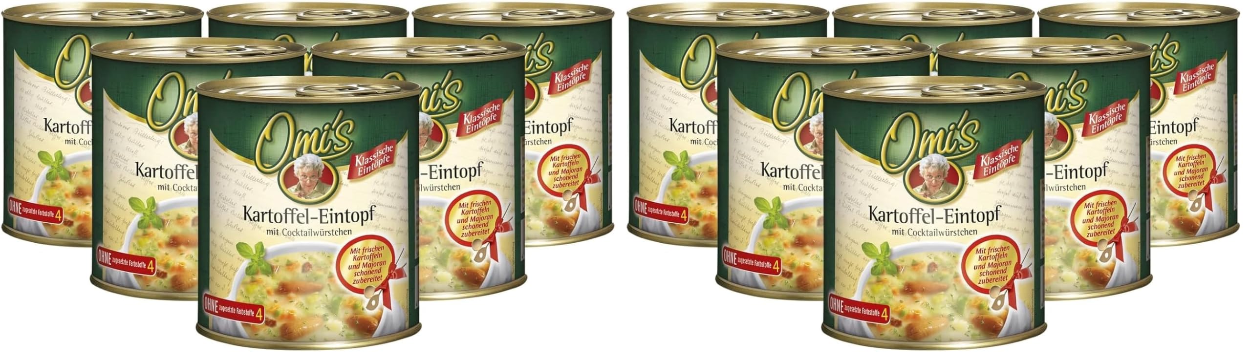 Buss Fertiggerichte – Omi’s klassischer Kartoffeltopf aus der Dose –Traditioneller Suppentopf mit Bauchspeck und Würstchen – für die Mikrowelle in