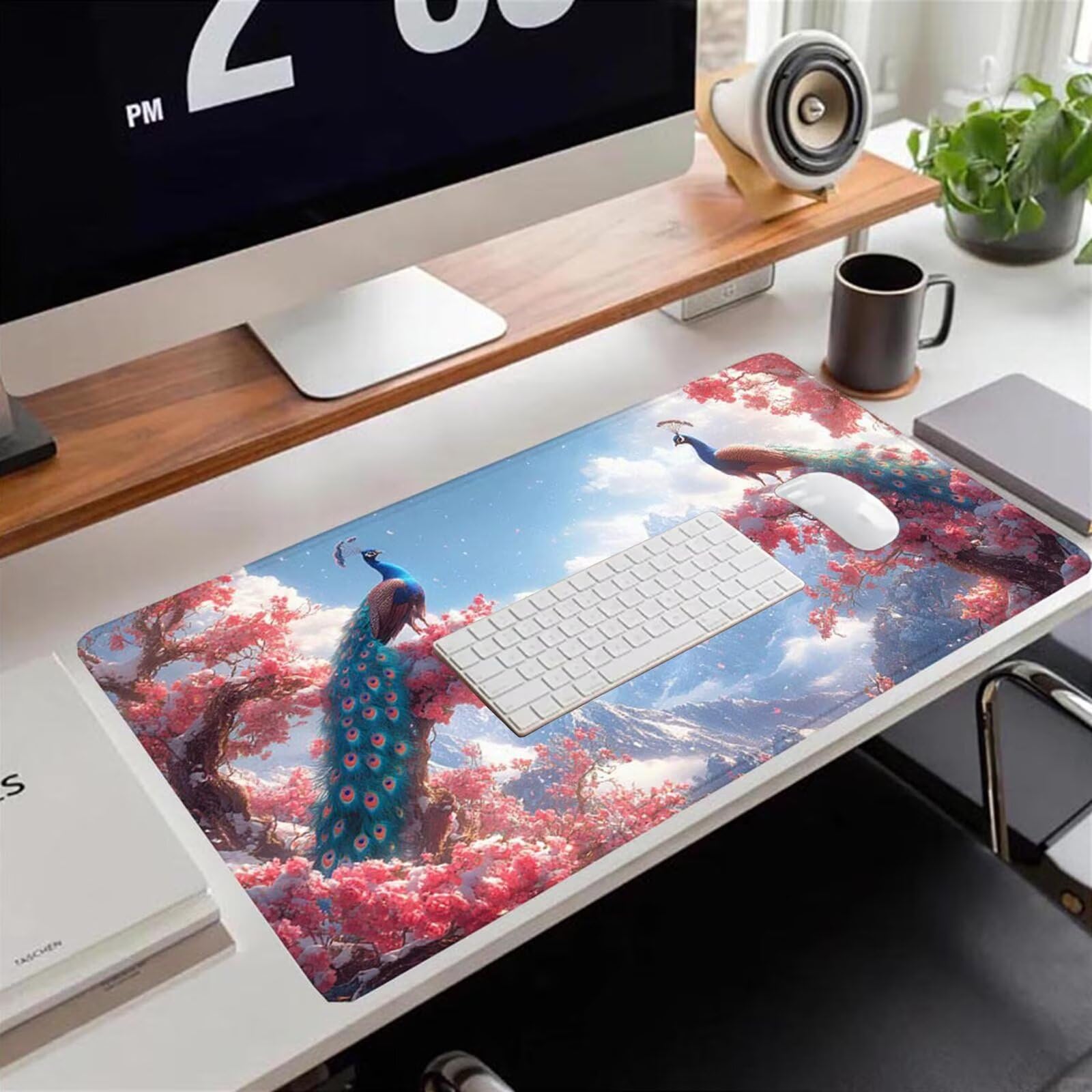 Gamingowa podkładka pod mysz 1200 x 600 x 3 mm, XXL, wodoszczelna, odporna na ścieranie, z przyszytymi krawędziami, niebieska, podkładka na biurko, poprawia prędkość i precyzję, do komputera, laptopa
