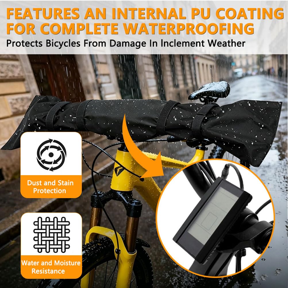 3 Pezzo Bicicletta Elettrica Protezione per il Trasporto, Copertura Batteria - Motore - Manubrio, impermeabile, resistente all'umidità e alla polvere para Bosch, Shimano, Yamaha