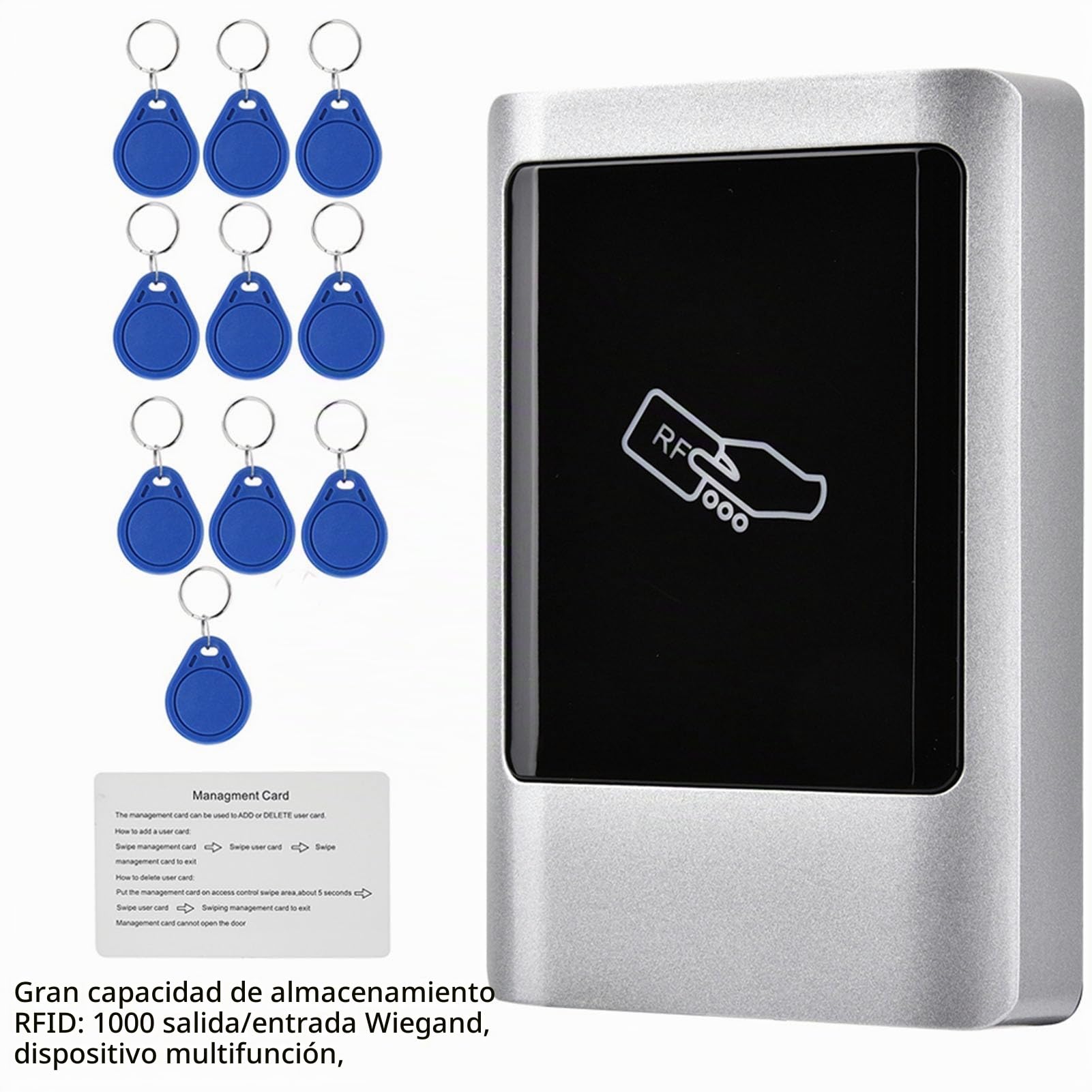 Lector de Tarjetas a Prueba de Agua IP65, Lector RFID Wiegand al Aire Libre Tarjeta Inteligente de gestión de Acceso a Puertas a Prueba de Agua(ID)