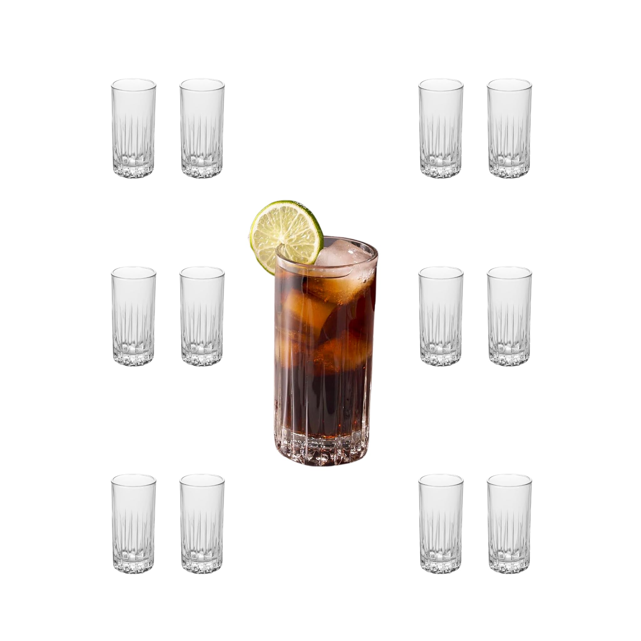 LEMONSODA Crystal Cut Old Fashioned Glass Sets - 10oz/12oz Ultra-Clear Premium Lead-Free Rocks Glass Tumbler For Drinking Bourbon, Scotch, Cognac, Cocktails (11.5oz, Set of 12)