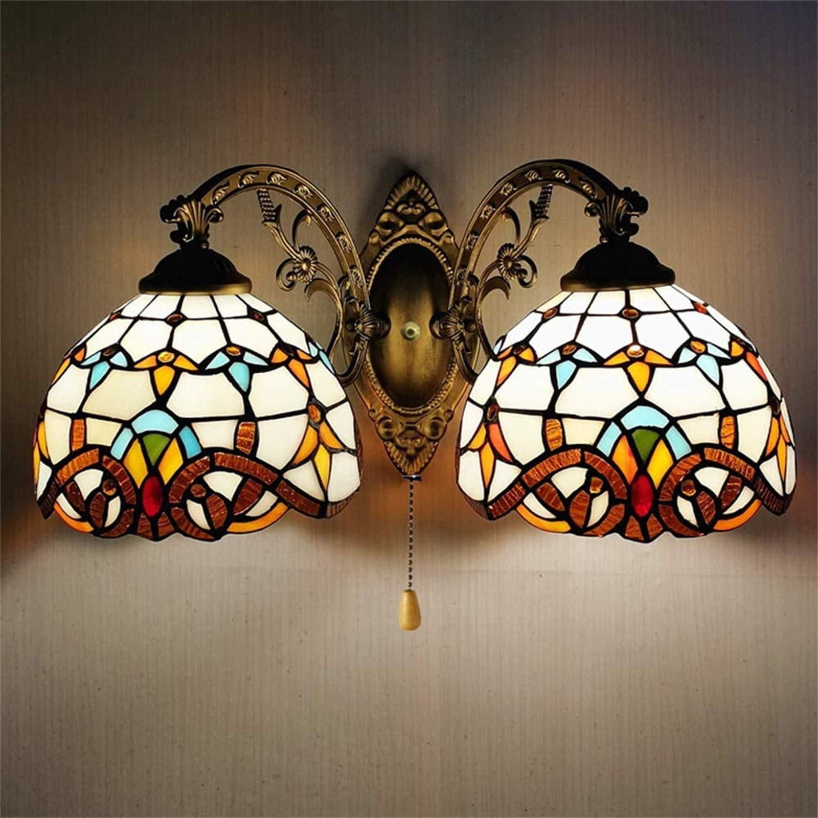 Luces De Pared con Escala De Lámpara De Vidrio 2 Luces De Pared De Pared Luces E27 Paredes De Cocina Interior Luces Retro para El Dormitorio Cortesía