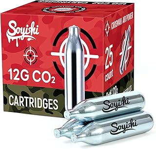 12g CO2 Cartridges Non-Threaded for CO2 BB Gun, Air Gun, Airsoft Gun, Air Pistol, Air Rifle(25 Count)