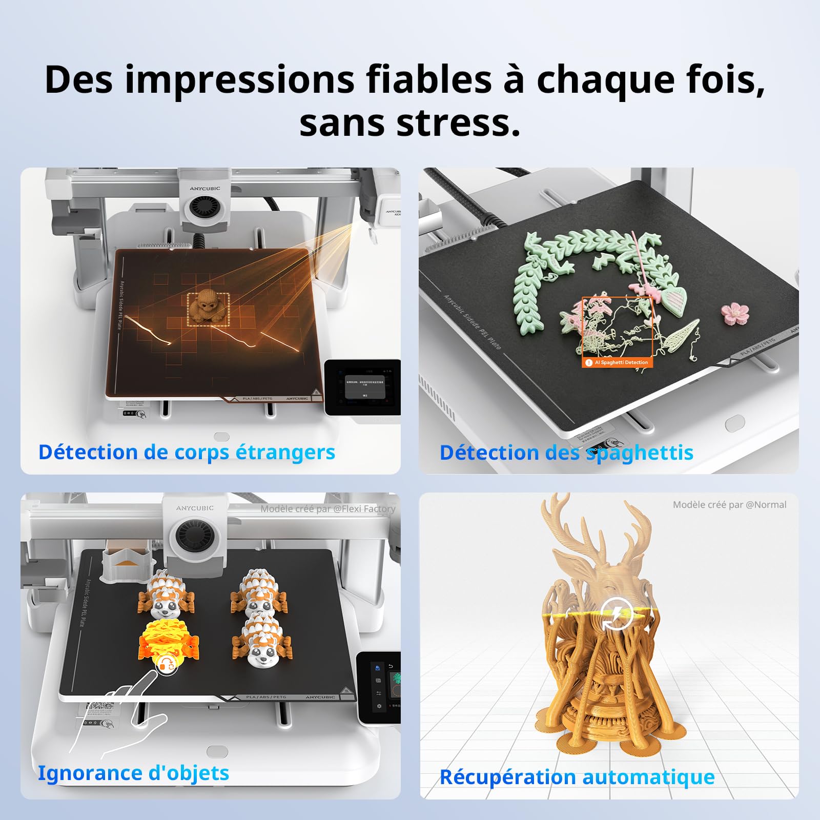 Anycubic Kobra 4 Combo Imprimante 3D Multicolore, Facile pour Les débutants