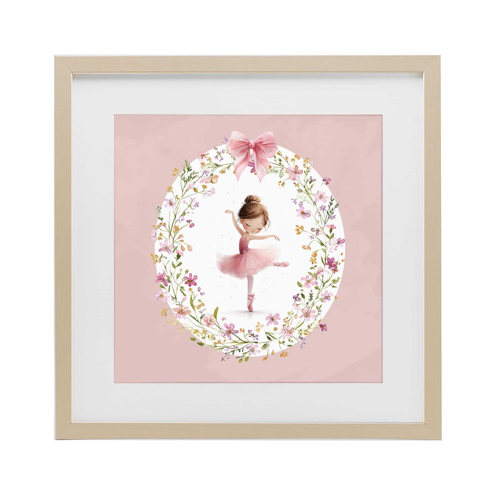 Stupell Industries Harvest Pine (Textured) 'Ballet Dancing Princess'| Framed Print Under Glass