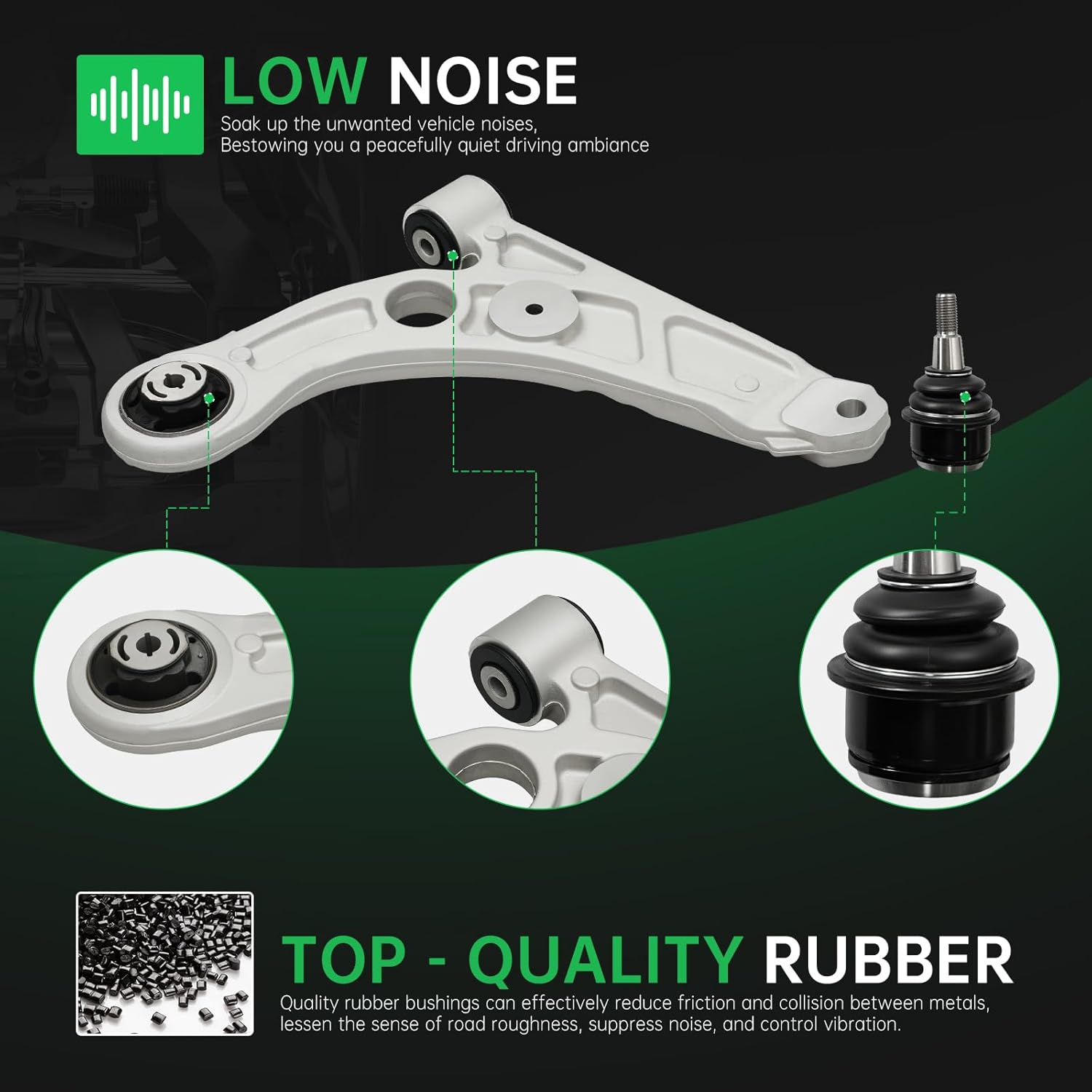 AUQDD 4Pc Suspension Kit Front Lower Control Arm and Ball Joint Fit For 2019 2020 2021 2022 2023 Je-ep Cherokee (OE# K643774 K643775 K500287 526-533 526-534 68285991AE 68285992AE 68224650AA)