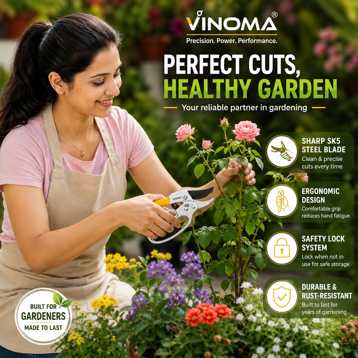 VINOMA Gardening Scissors - Precision Pruners -9 VINOMA Gardening Scissors - Precision Pruners -9