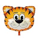 House of Banter Jungle theme Decoration Balloons 6pc - 16' Lion, Tiger, Cow, Giraffe, Monkey & Zebra ( Animal Face Foil Balloons for Jungle Theme Decoration) gallery image