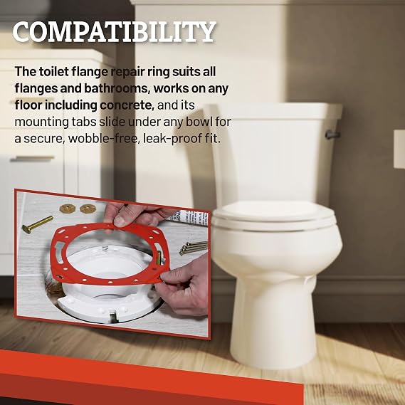 2-Pack Generic Universal Flange Repair Ring Fits Oatey for Any Floor Type