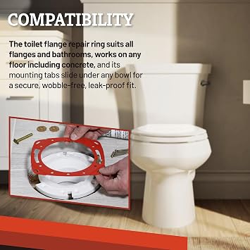 2-Pack Generic Universal Flange Repair Ring Fits Oatey for Any Floor Type