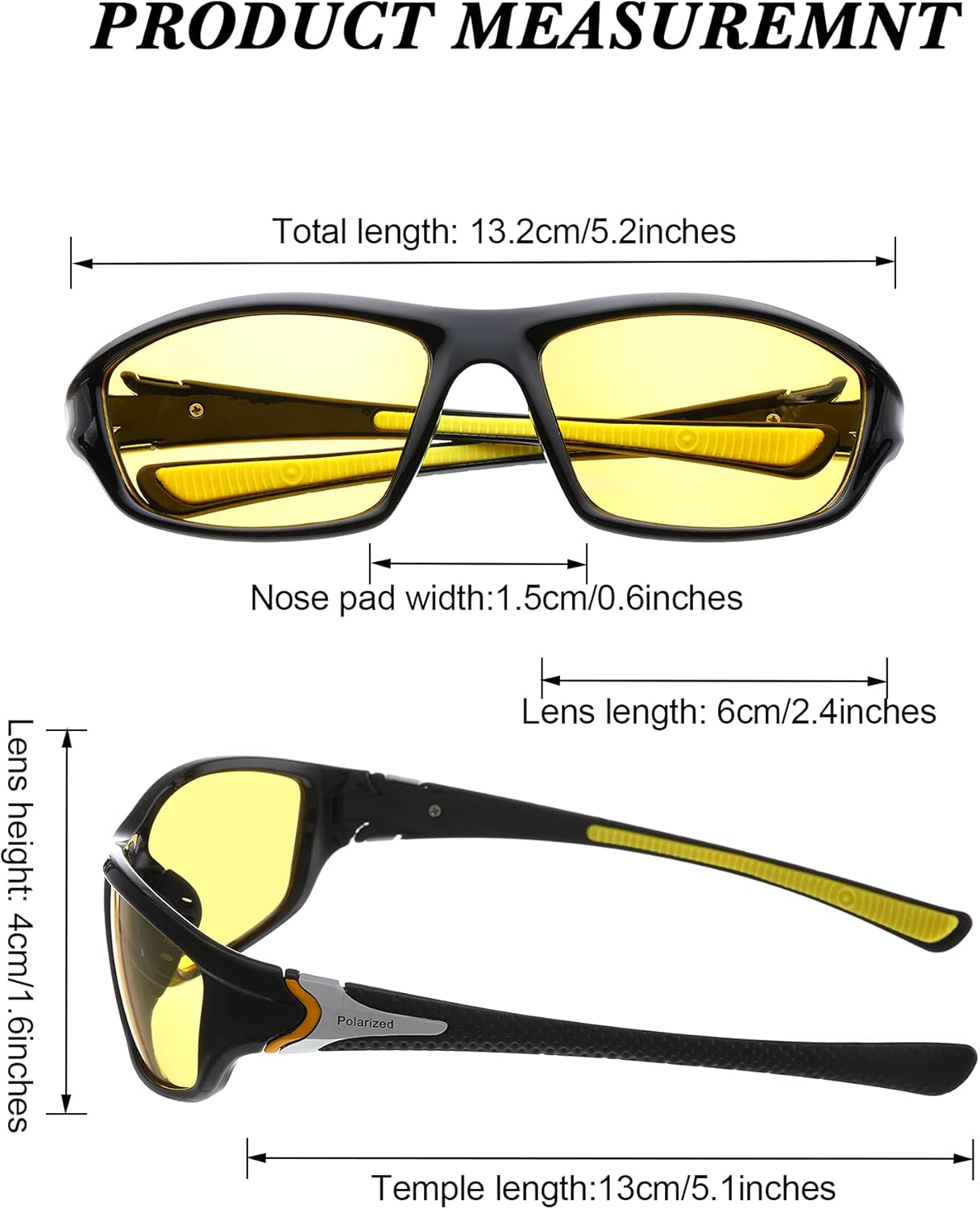 Miniatura 2 de Frienda Paquete de 6 lentes de sol deportivos polarizados para hombre multipack de ajuste sobre gafas de sol deportivas para hombre
