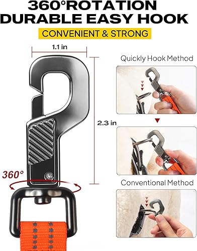 Miniatura 4 de Fida Correa larga para perros con asa de tráfico, correa reflectante para perros de 30 pies y 50 pies de largo, para entrenamiento de obediencia y
