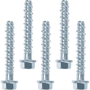 Pack of 20 Concrete Screws M8 x 60 mm Concrete Screw Hex Head Screw Set Concrete Screws without Dowels Galvanized with Disc Screw Anchor for Industrial Masonry Concrete Architecture