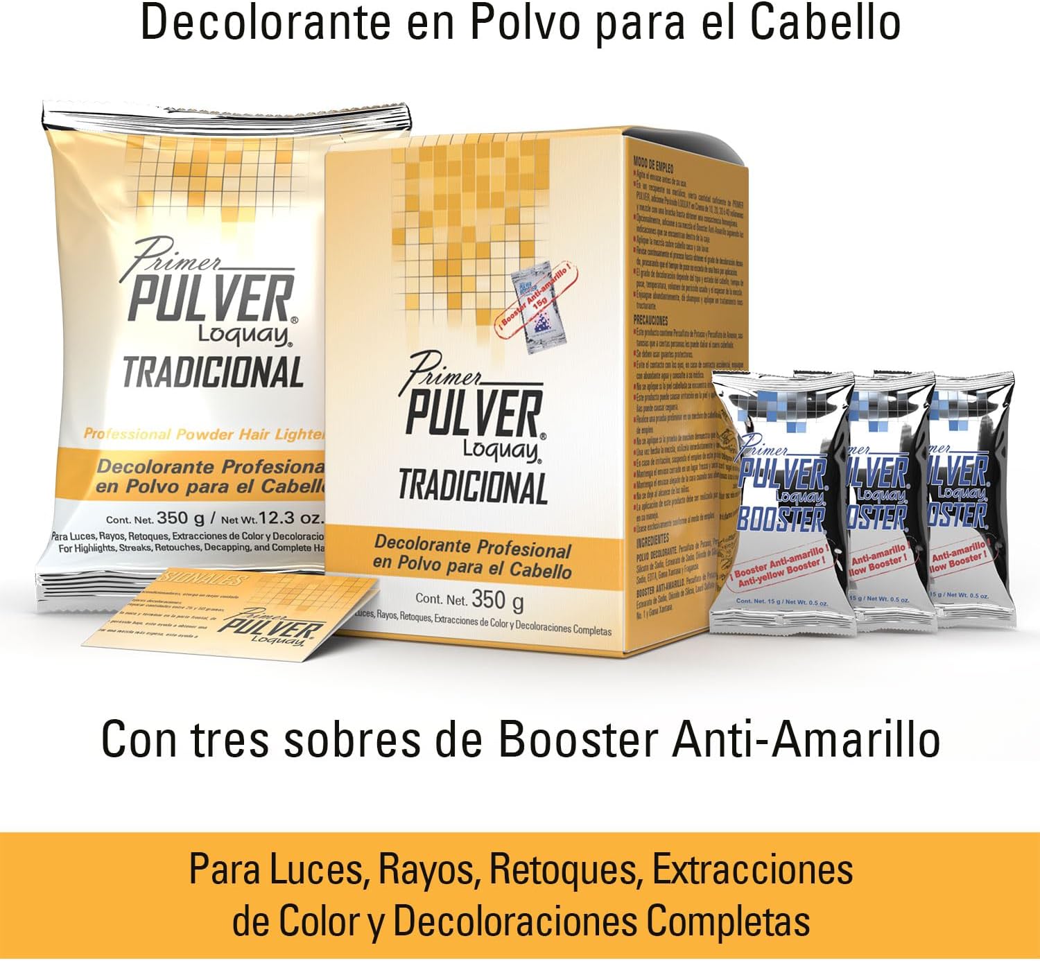 Primer Pulver LOQUAY Tradicional, Professional Hair LIGHTENER 12.3 OZ, and