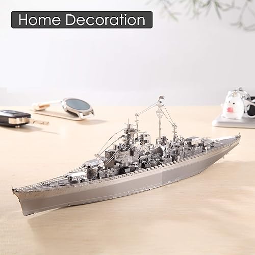 Miniatura 5 de Piececool Rompecabezas 3D para adolescentes, modelos de buques de guerra de metal, HMS Príncipe de Gales, naves acuáticas, modelo 3D, rompecabezas