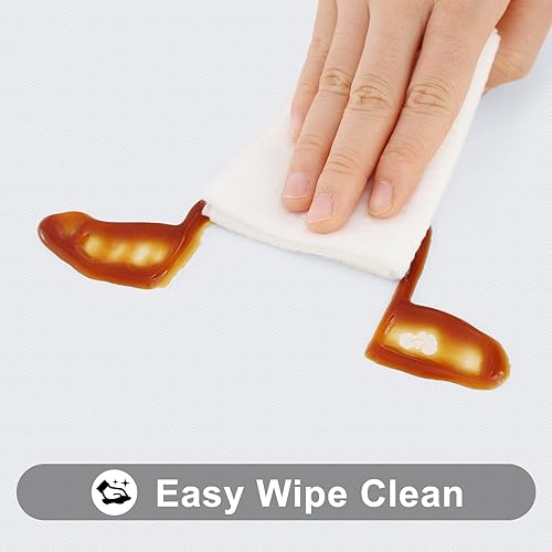 Miniatura 5 de Smiry Mantel rectangular, mantel de vinilo elástico ajustable con parte trasera de franela para mesas plegables de 6 pies, fundas de mesa