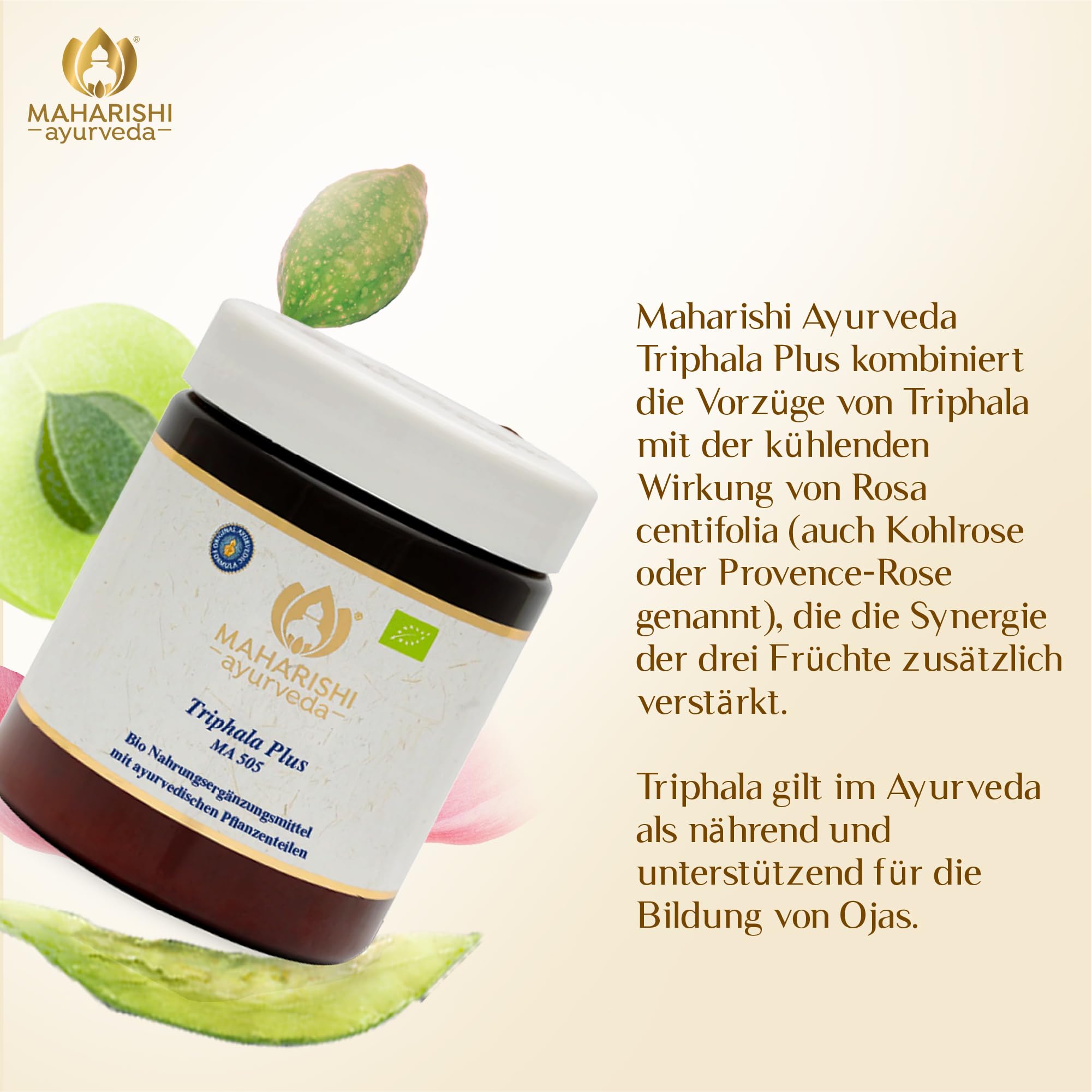 Triphala Plus Pulver (Bio) MA 505 Nahrungsergänzungsmittel mit ayurvedischen Pflanzenteilen, 1er Pack