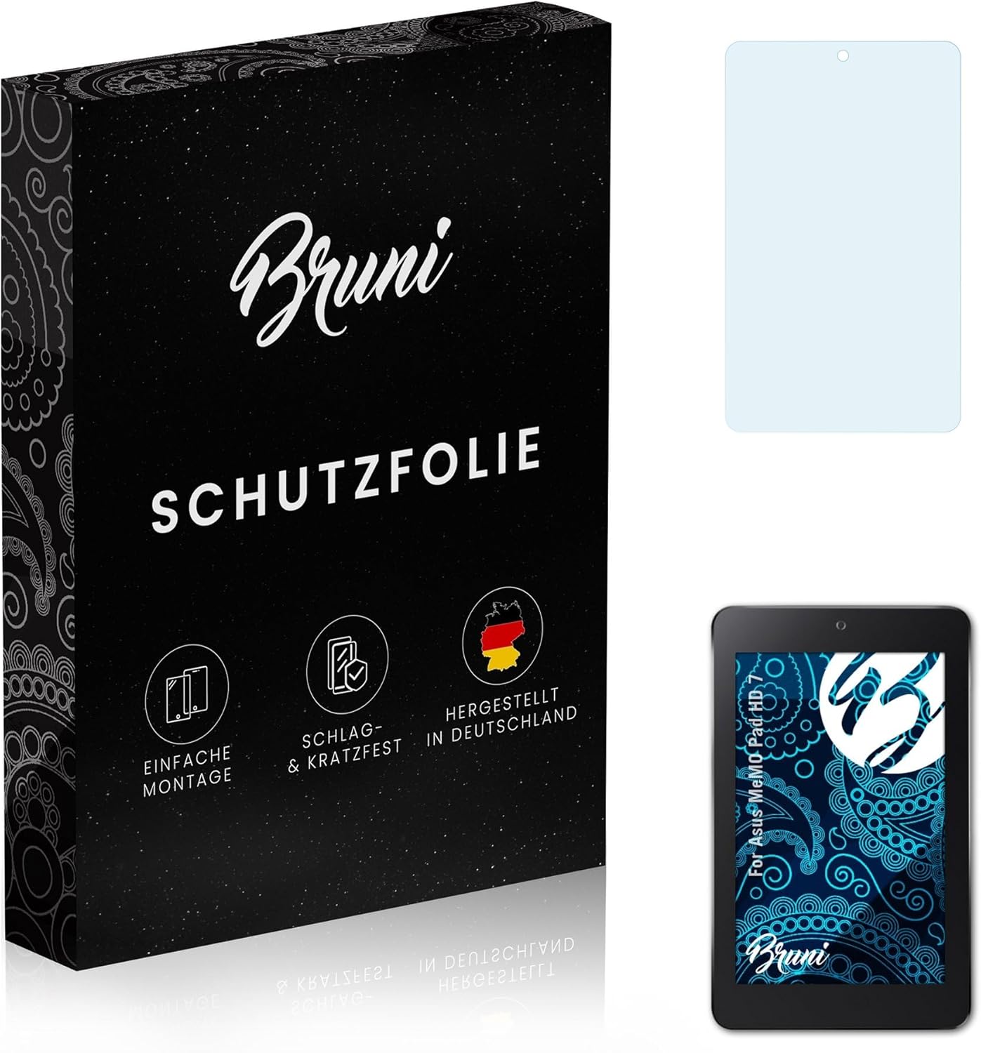 Bruni Screen Protector compatible with Asus MeMO Pad HD 7 Protector Film, crystal clear Protective Film (2X)
