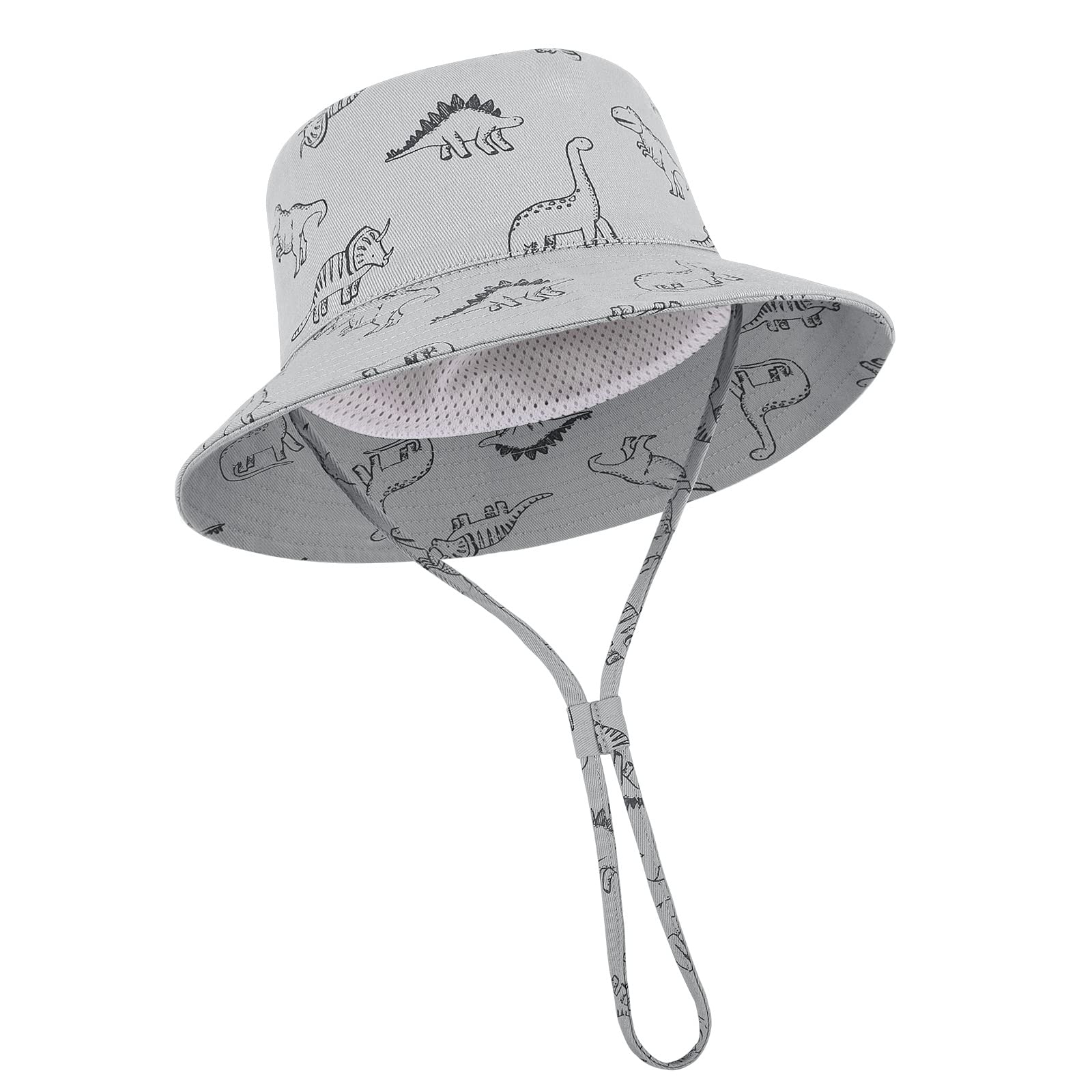 TOMEEK Sombrero de Sol para Bebé Gorro Bebe Verano Gorra Pescador Protección Solar Bebé Niños y Niñas UPF 50+ Gorra Playa Plegable con Correa Ajustable para la Barbilla y ala Ancha