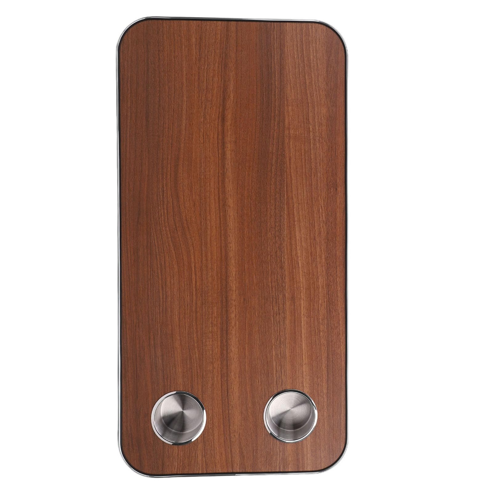 Tbest Tapa de Mesa RV Barco de Yates Madera de Mesa Maciza con Portavasos de Acero Inoxidable Espacio de Trabajo Duradero para Autocaravana 800x400mm (BROWN)