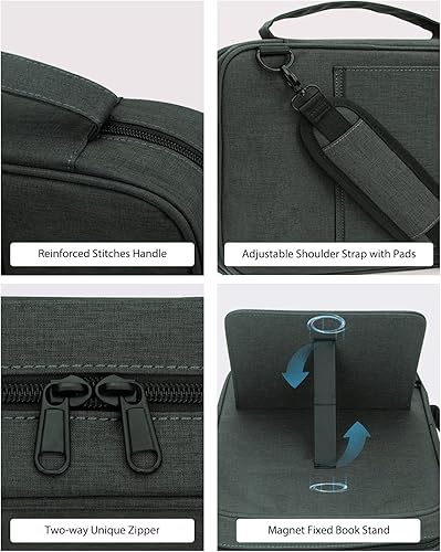 Miniatura 6 de Funda grande para la Biblia para hombres y mujeres con correa para el hombro, funda extra para la Biblia con soporte para libros, bolsa de Biblia