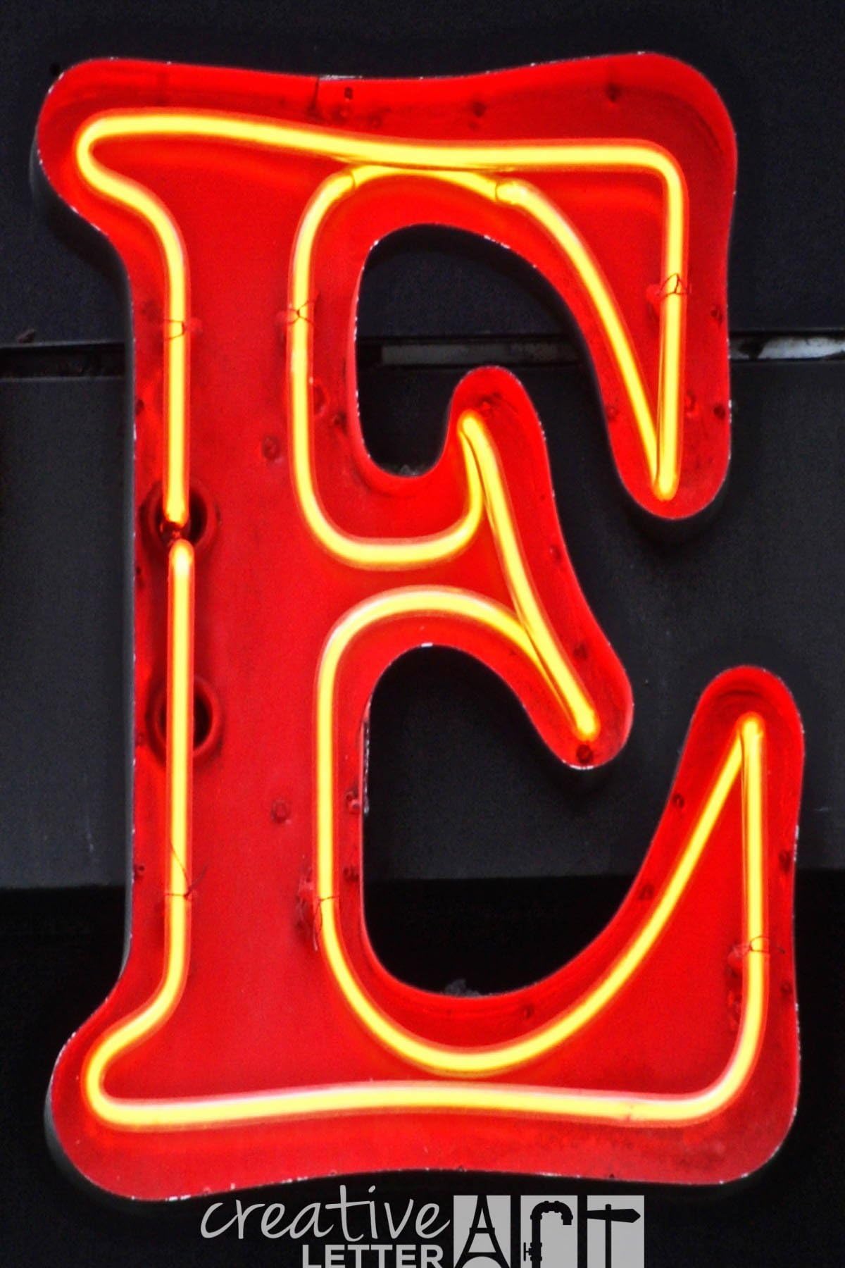 Creative Letter Art? - Original Neon Letter E 993 Collection - 4 by 6 inch Color Alphabet Photography