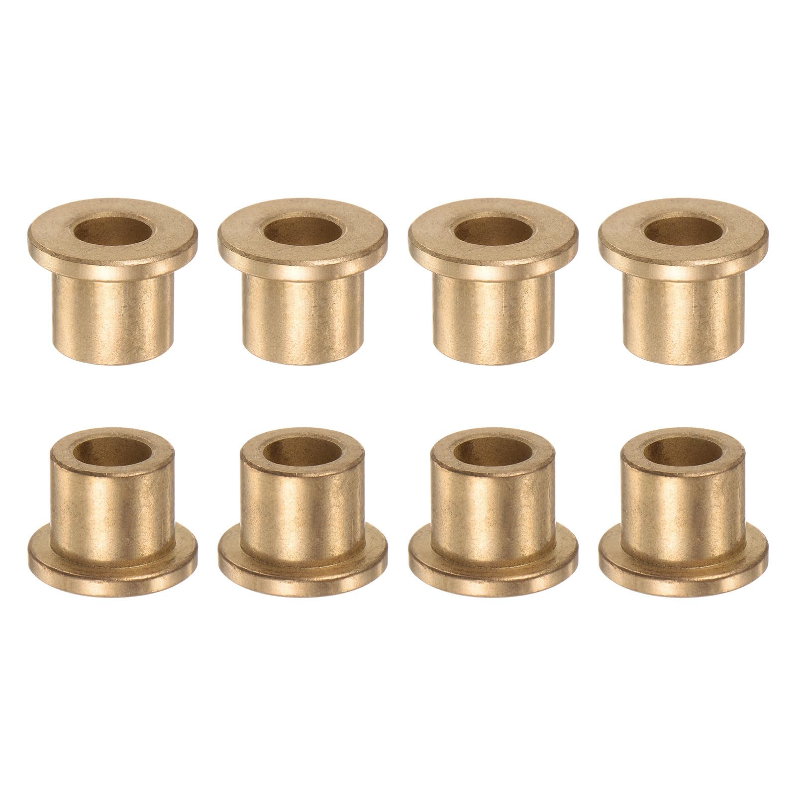 HARFINGTON 8pcs Flange Bearing Sleeve 10mm Bore 16mm OD 16mm Length 3mm Flange Thickness Bronze Bushing Self Lubricating Bushings Sleeve for