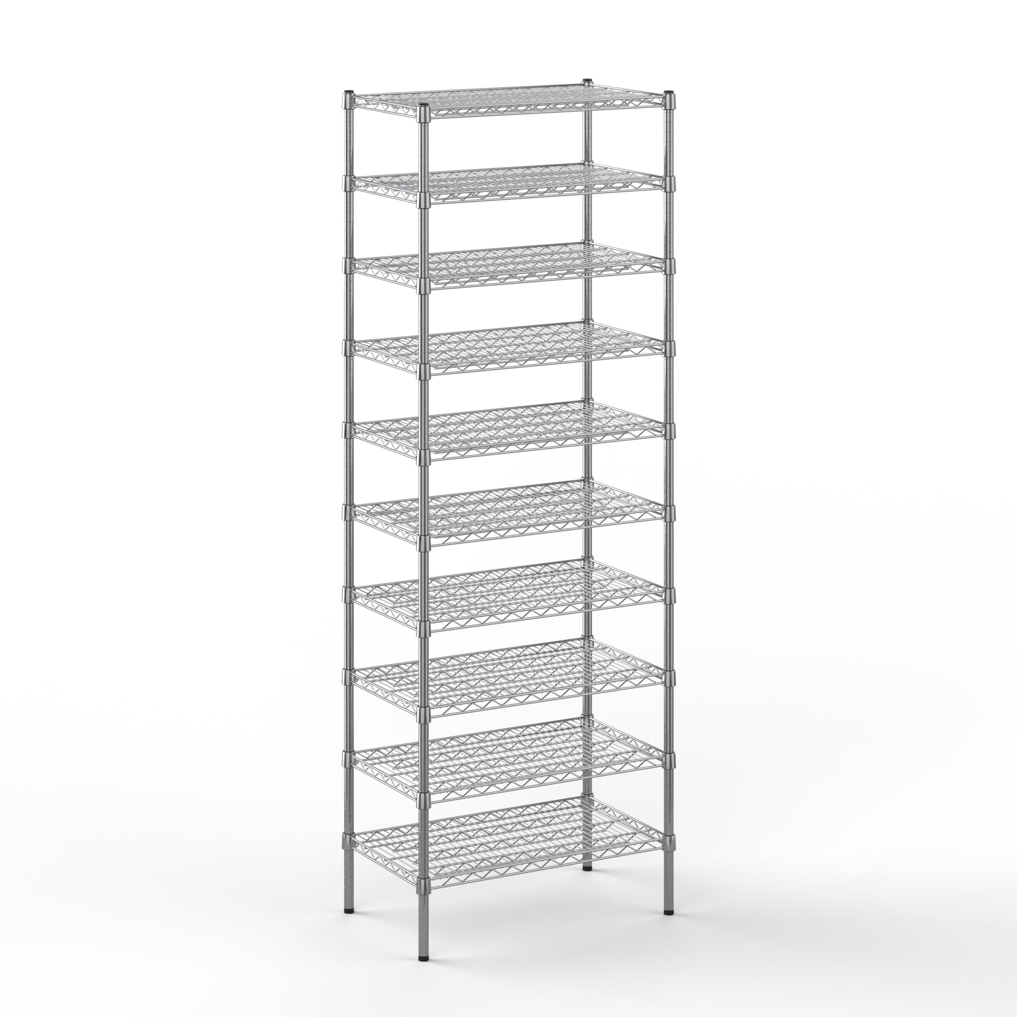 18" Deep x 30" Wide x 86" Height Wire Shelving Kit | 10-Tier | NSF Commercial Storage Rack Unit