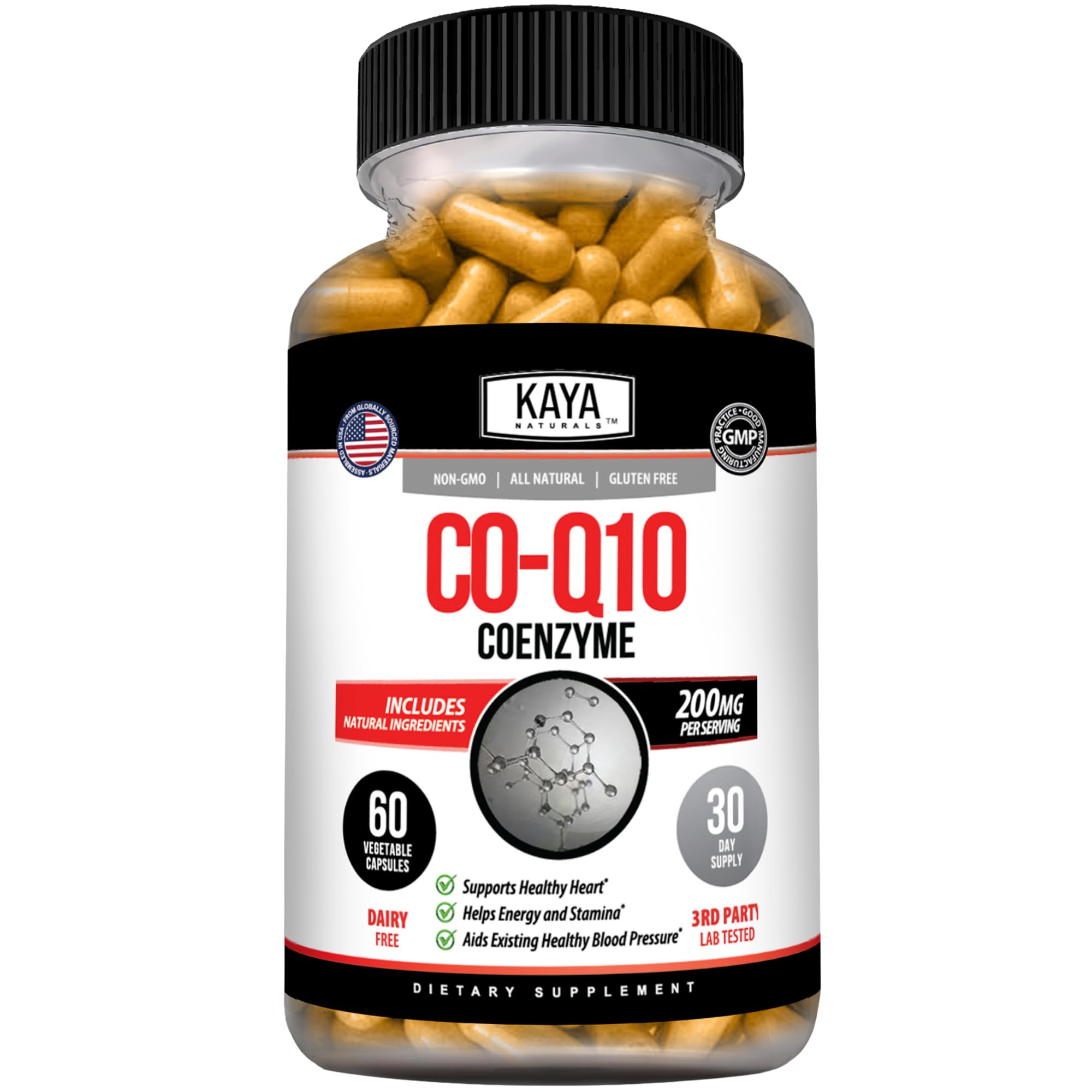 Kaya Naturals CoQ10 Power Antioxidant Supplement, 60 Veggie Capsules 60 Count (Pack of 1)