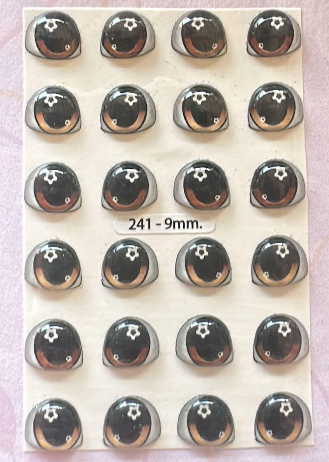 241-9: 3D Resin Googly & Wiggle Eyes (24 Pcs/12 Pairs) 9mm – Brown – Self-Adhesive for DIY Crafts, Clay, Felt, EVA, Cold Porcelain, Polymer Clay, Sculptures, Amigurumi, Scrapbooking & DIY Projects