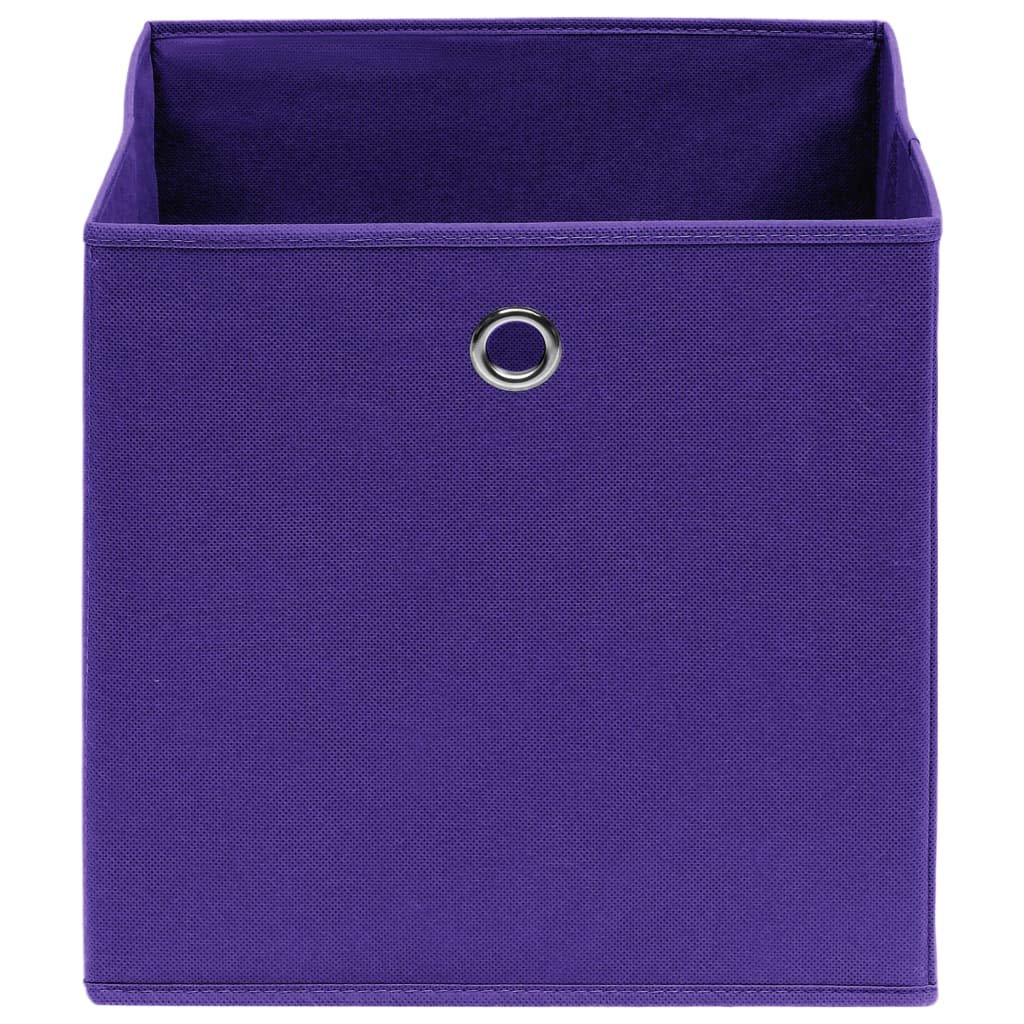 Chusui Aufbewahrungsboxen, 10 Stück, Organizer für Schubladen, Organizer, Spielzeugbox, Aufbewahrungsbehälter, Aufbewahrungsbehälter, violetter Stoff, 32 x 32 x 32 cm
