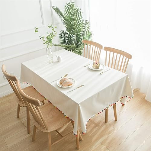 Miniatura 4 de Elegante y lujoso mantel blanco de lino rectangular de encaje para festivales, decoración de boda (color especificación 55.1 x 70.9in)