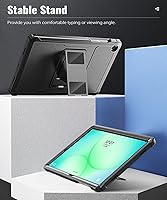 Vista 4 de MoKo Case Fit Galaxy Tab A11+ Plus/A9+ 11-Inch 2026/2024, Shockproof Full Body Rugged Stand Back Cover with Built-in Screen Protector for Galaxy Tab