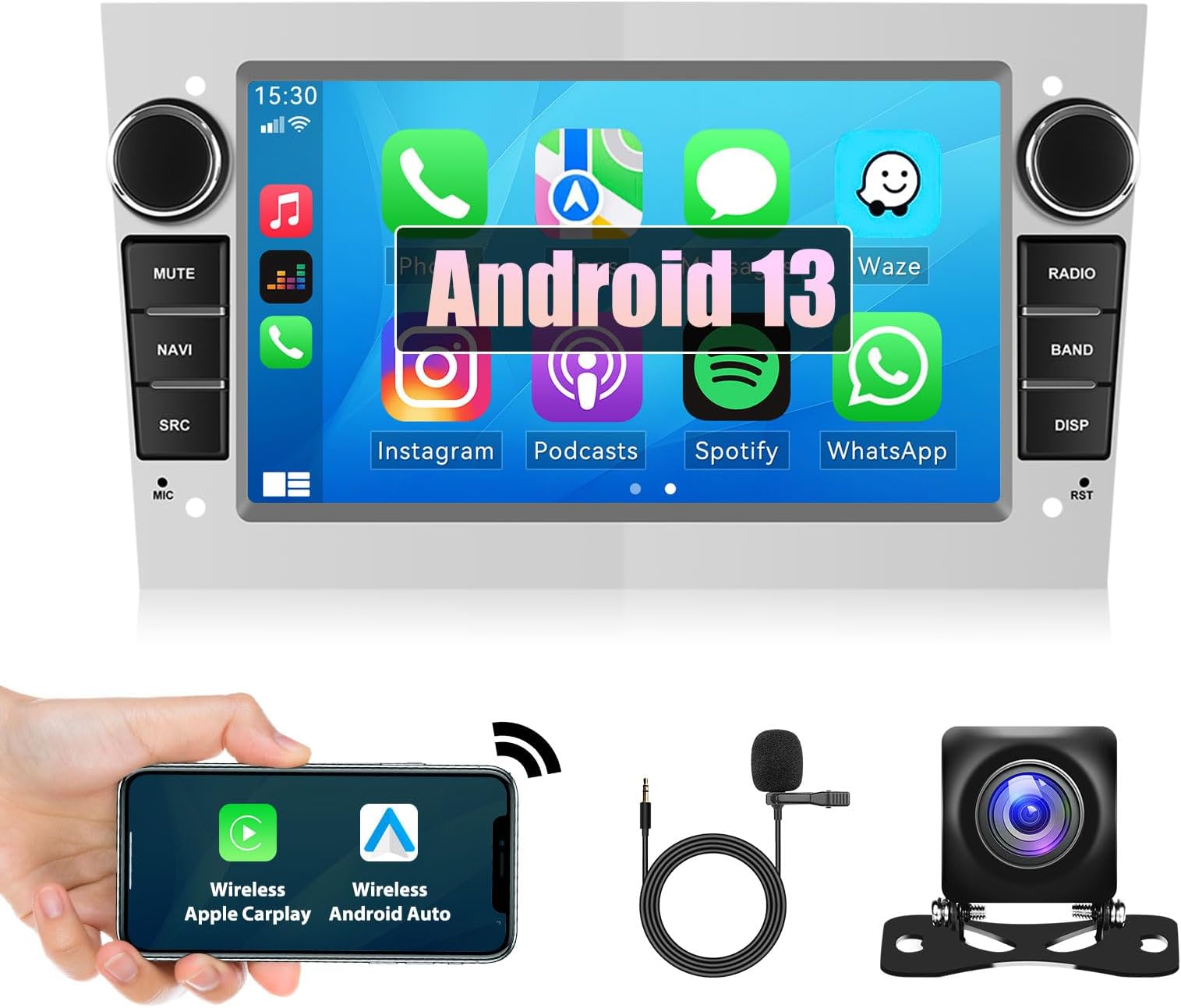 Erisin 8-Kern Android 12 Autoradio Mit GPS Navi für Opel Antara Astra