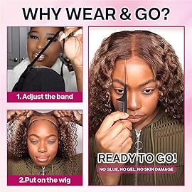 Ailwelia Curly Bob Wig Human Hair Deep Wave 200% Density 5x5 HD Lace Closure Wigs Human Hair Bob Wigs For Black Women Wear And Go Glueless Curly Wig Highlight Color 14 Inch