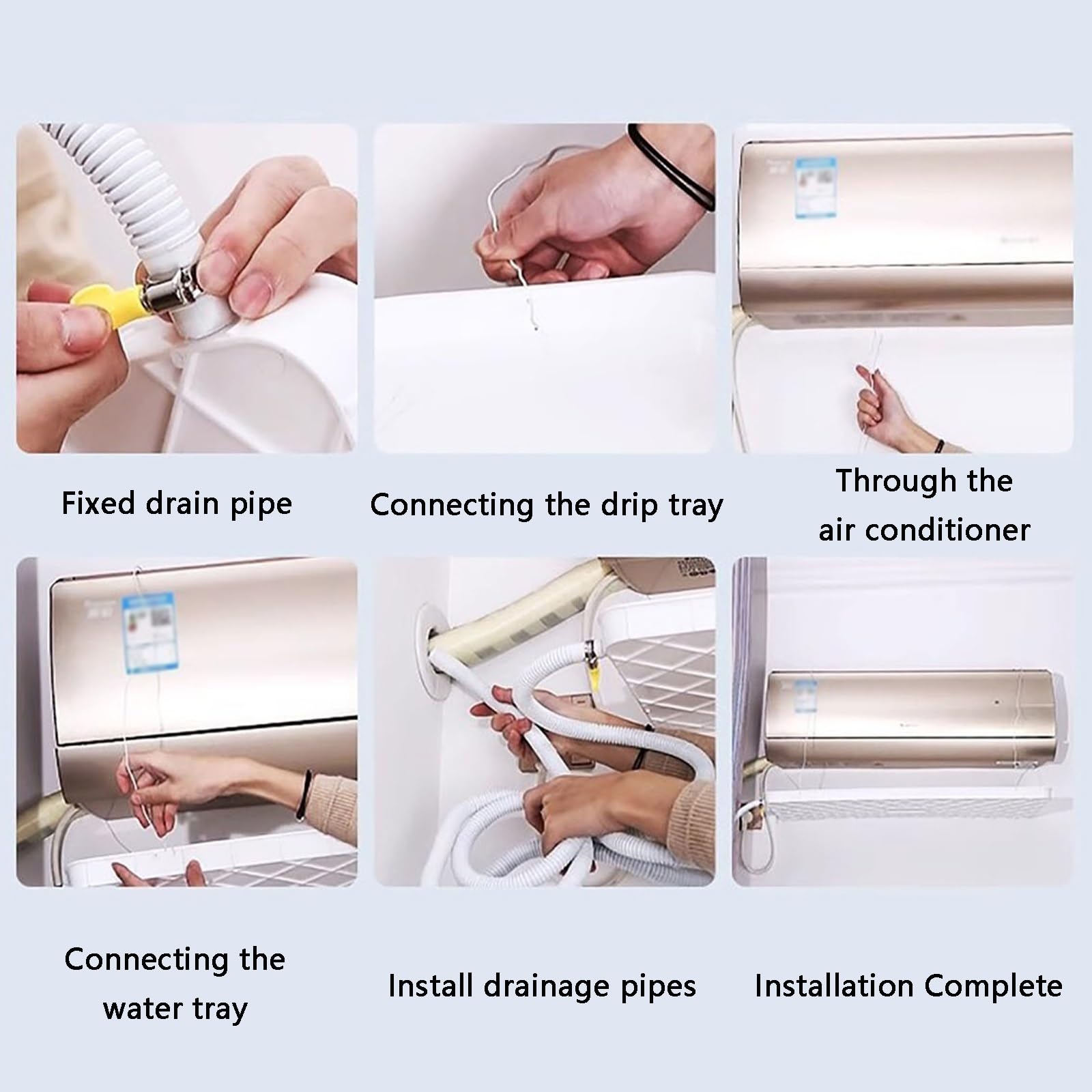 vaschetta di Raccolta per climatizzatori, Design a griglia, con Kit di Scarico, Installazione Semplice, Adatto for la Maggior Parte delle unità climatizzazione Interne ed Esterne(Small)