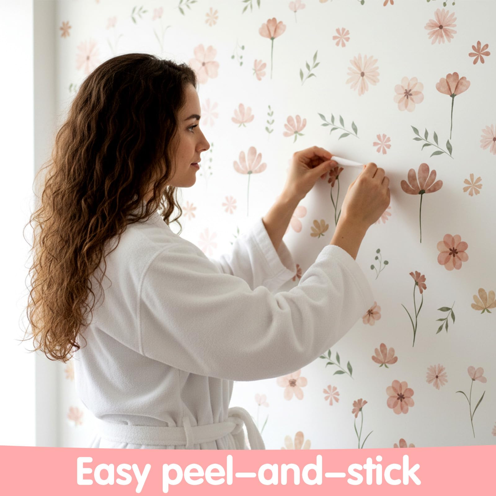 9 feuilles de stickers muraux boho fleurs, petits motifs floraux autocollants, autocollants confortables, plantes stickers muraux, pour chambre de fille, chambre, salon, couloir, salle bain, cuisine