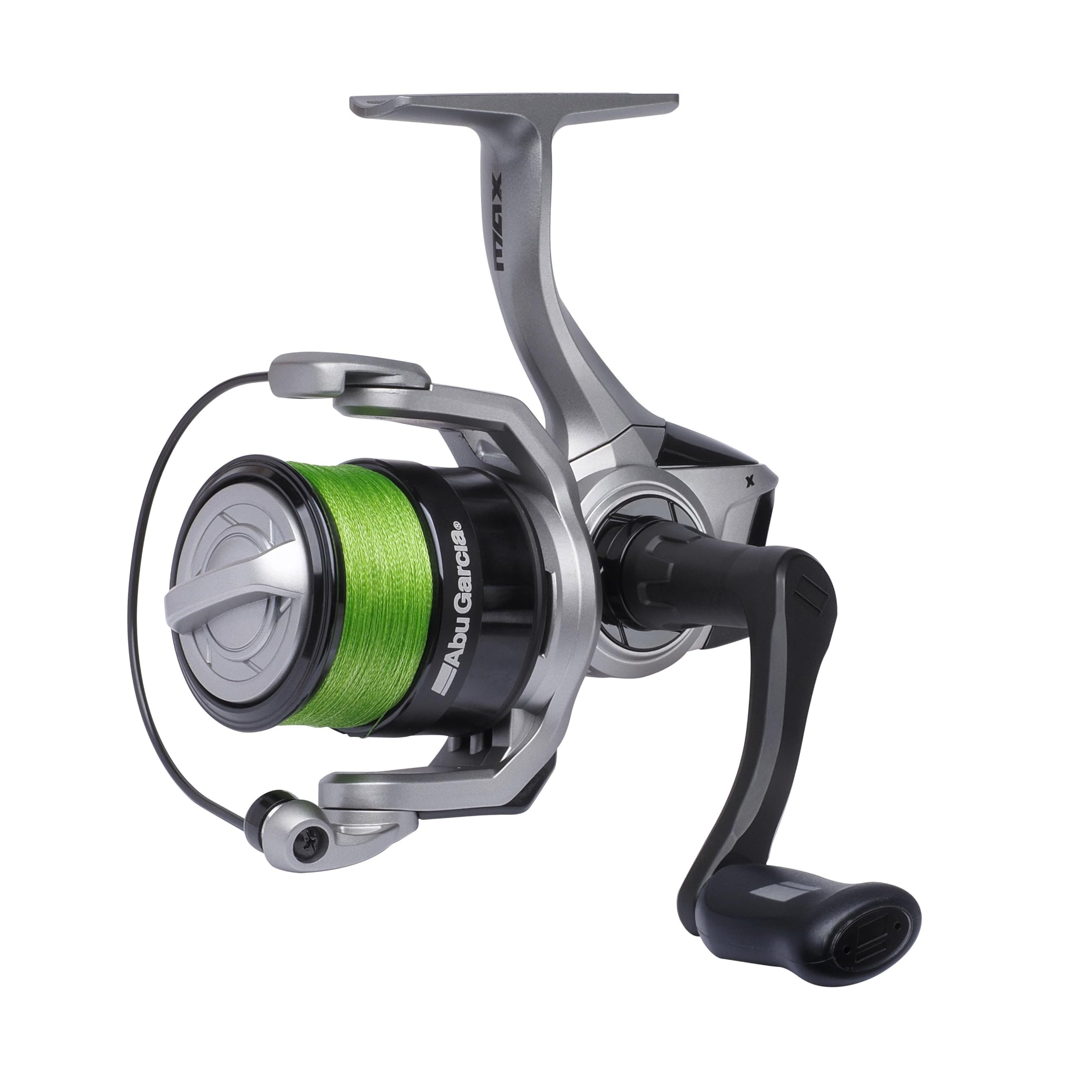 Abu Garcia Max X Spinning Reel with Pre-Spooled Line | Freshwater & Light Saltwater Fishing Gear | Pike Perch & Zander | Lightweight Graphite Frame, Ambidextrous | 3000 Reel Size, Grey & Black