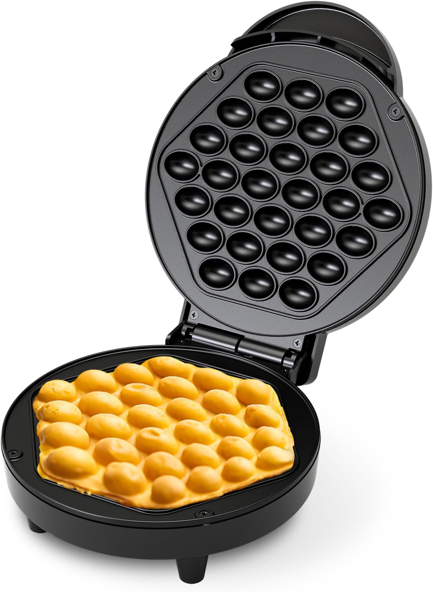 Bubble Waffle Maker, 1000W 7" Non-Stick Griddle, Hong Kong Egg Waffle Maker, Perfect for Creative Ice Cream Desserts