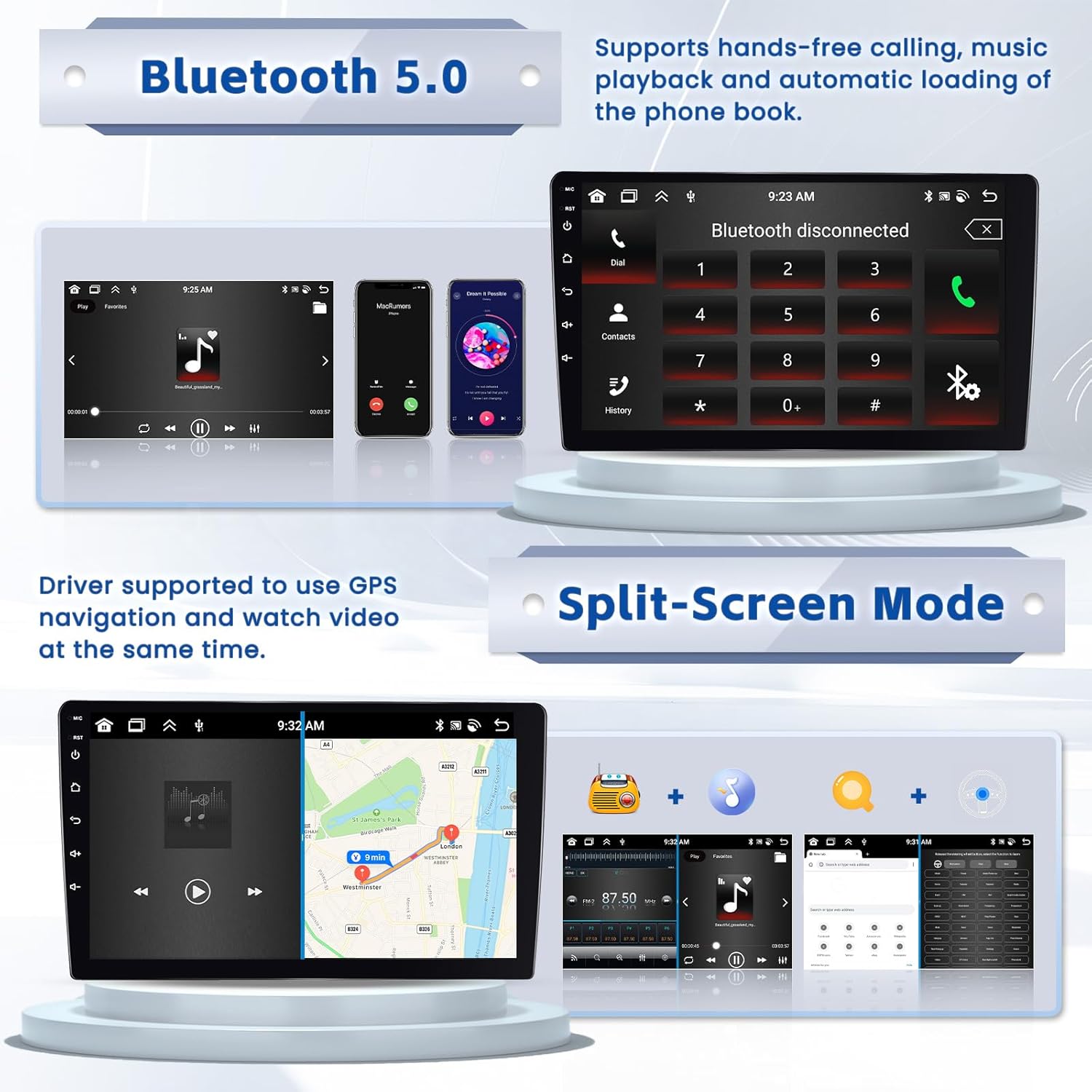 Bluetooth 5.0 and Split-Screen Mode