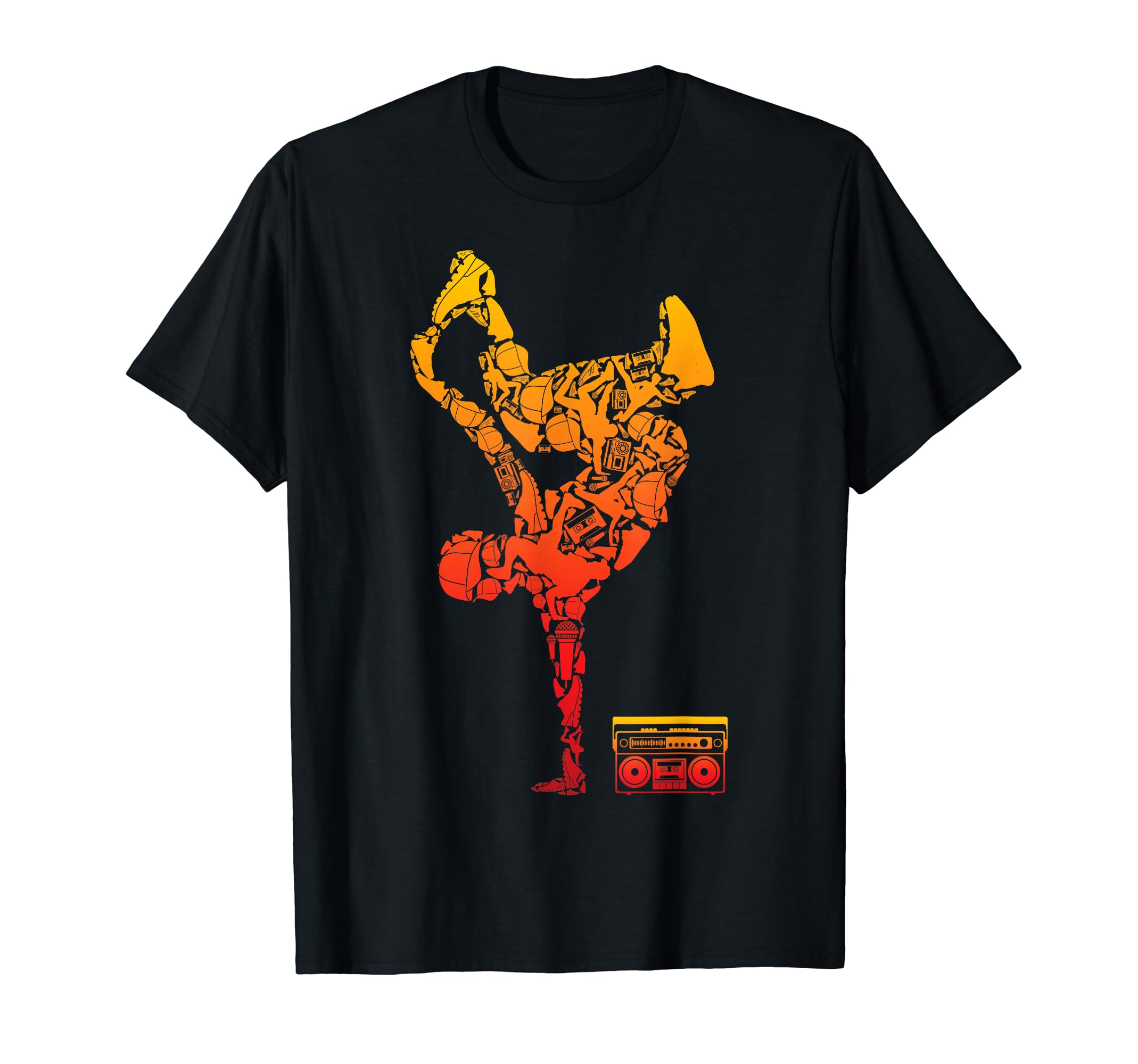 Breakdance Breaker Boombox ApparelBreakdancing Boombox One Hand Freeze Hip-hop Breaking T-ShirtOEKO-TEX STANDARD 100
