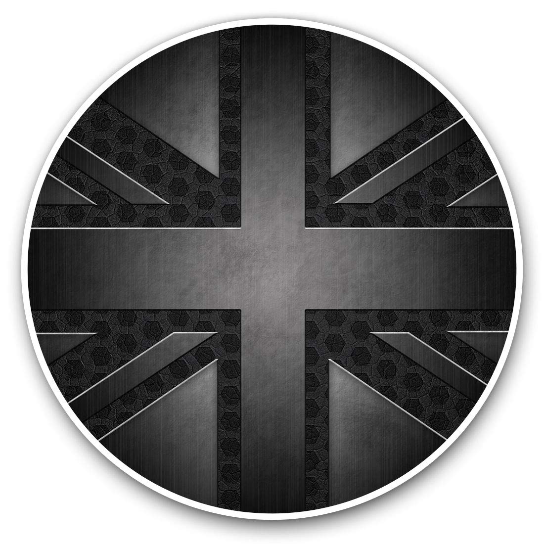 Vinyl Stickers (Set of 2) 7.5cm - Grunge Black British Union Jack Flag #21663