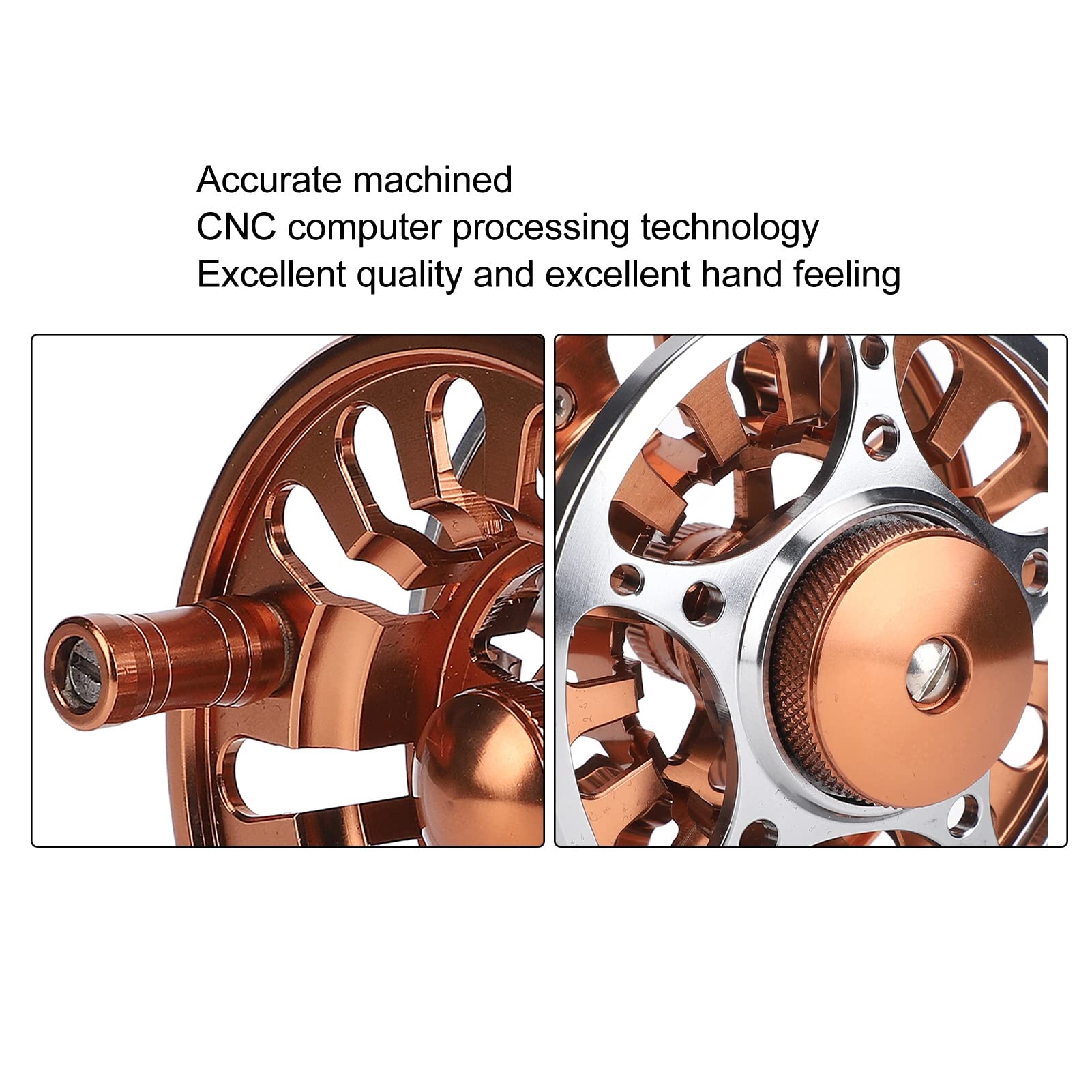 Alomejor Double Couleur 5/6 Moulinets à Mouche CNC Usiné en Alliage D'aluminium 3 Roulement Roue de Pêche à la Mouche pour L'extérieur